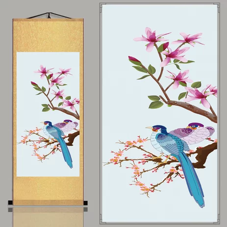 Detail Lukisan Burung Dan Bunga Nomer 14