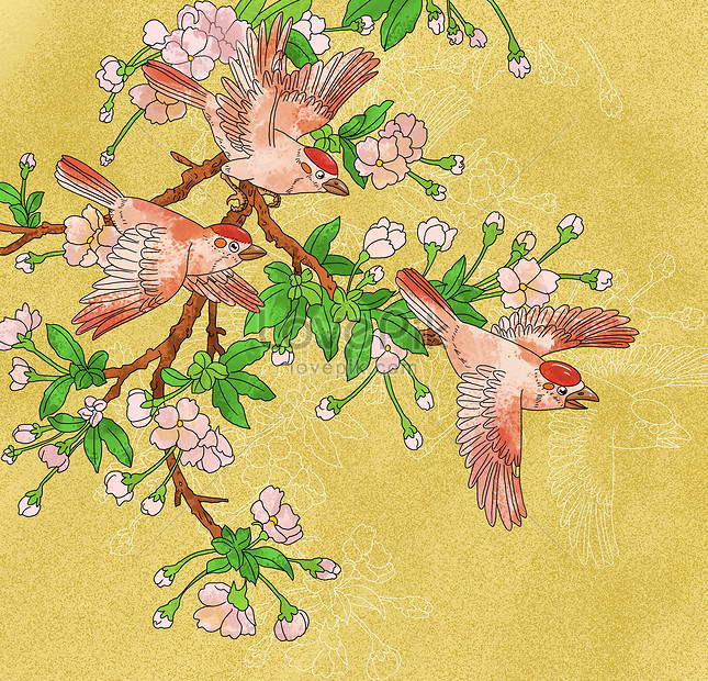 Detail Lukisan Burung Dan Bunga Nomer 53