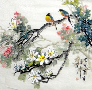 Detail Lukisan Burung Dan Bunga Nomer 8