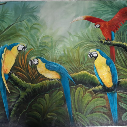 Detail Lukisan Burung Macaw Nomer 48