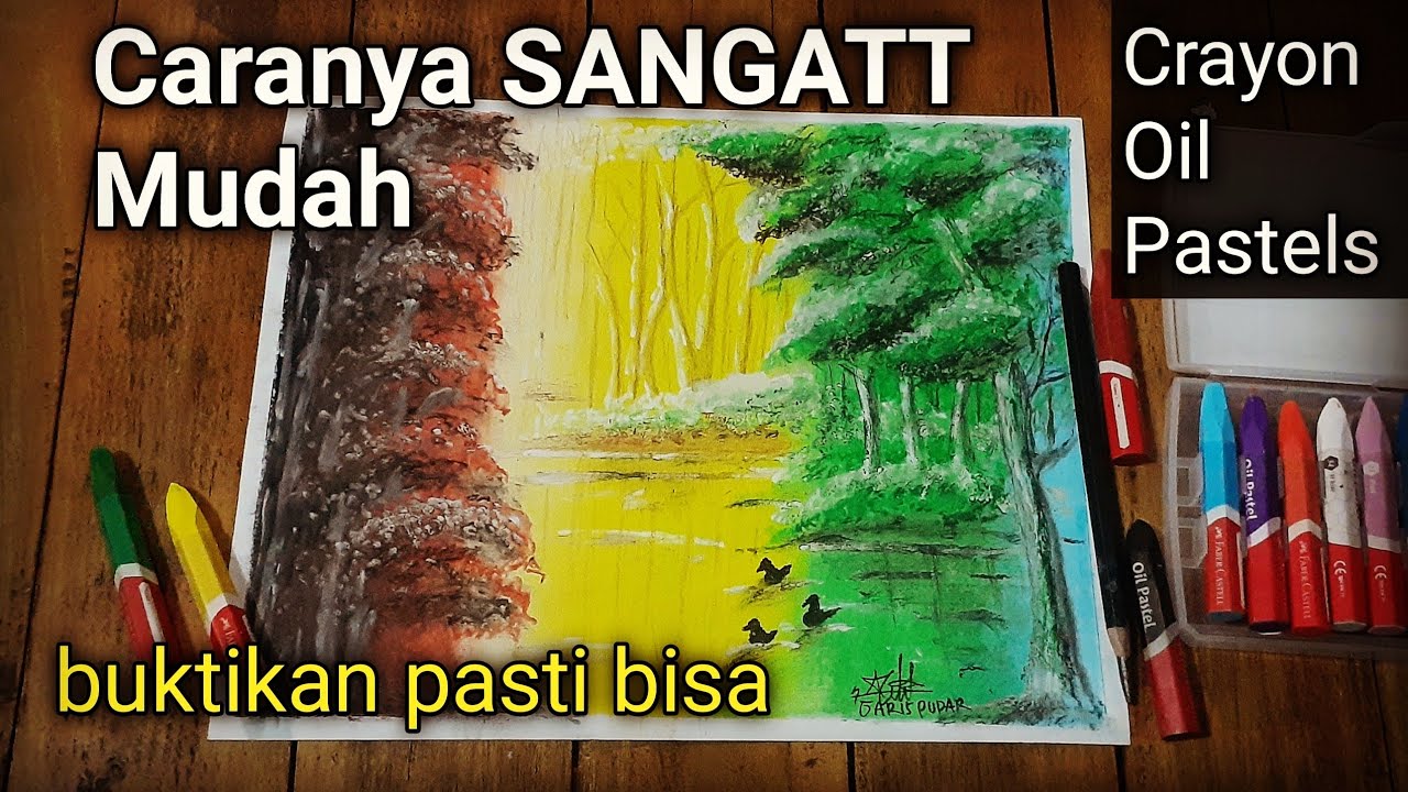 Detail Lukisan Crayon Pemandangan Alam Nomer 58