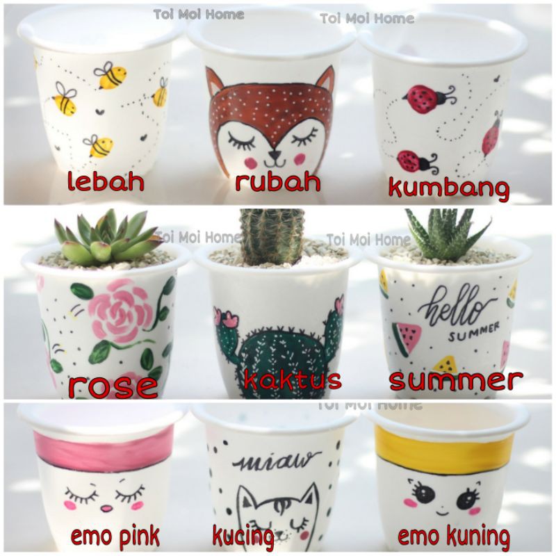 Detail Lukisan Di Pot Bunga Plastik Nomer 4
