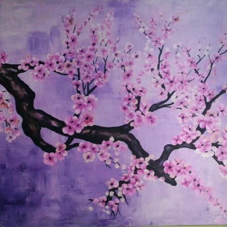 Detail Lukisan Dinding Bunga Sakura Nomer 22