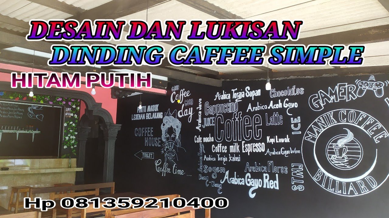 Detail Lukisan Dinding Cafe Hitam Putih Simple Nomer 20