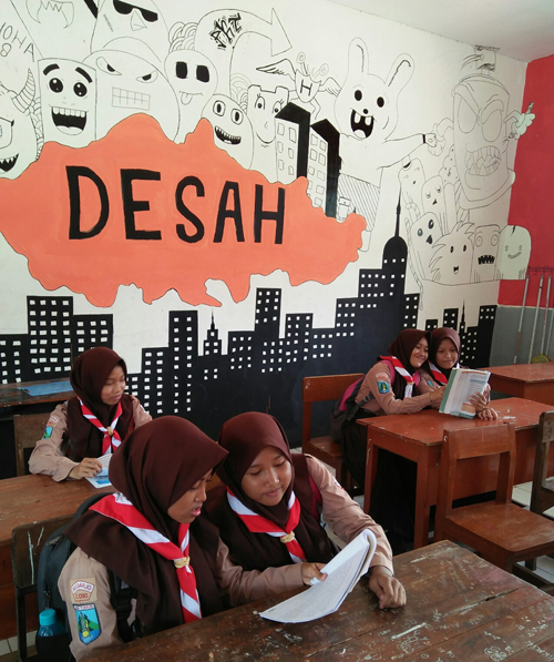 Detail Lukisan Dinding Sekolah Smp Nomer 42