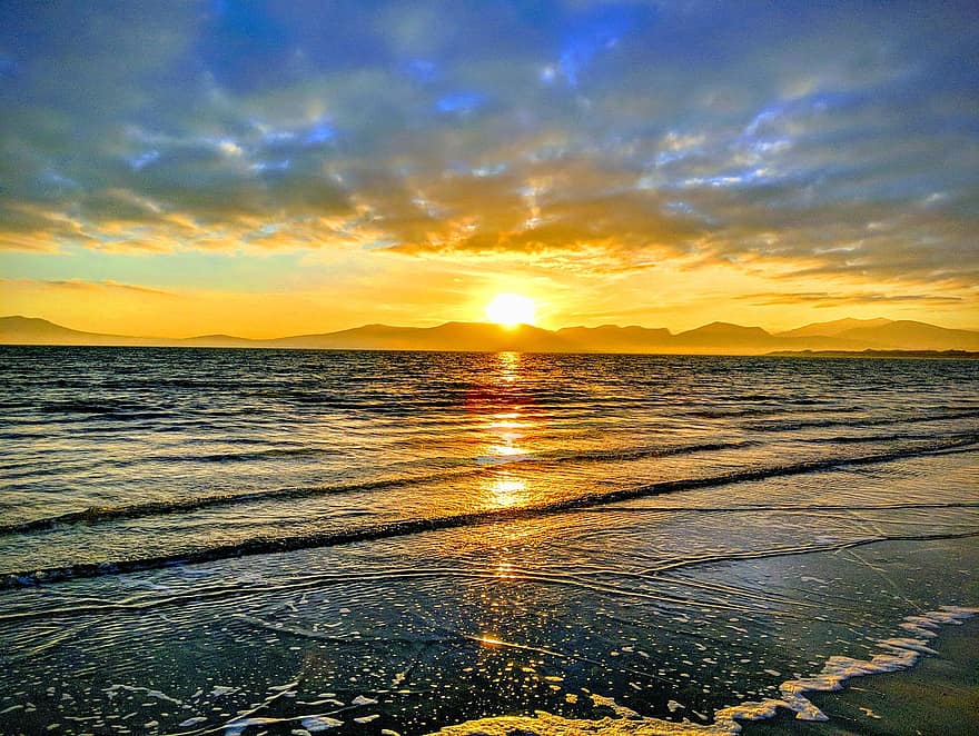 Detail Pemandangan Matahari Terbenam Di Tepi Pantai Nomer 24