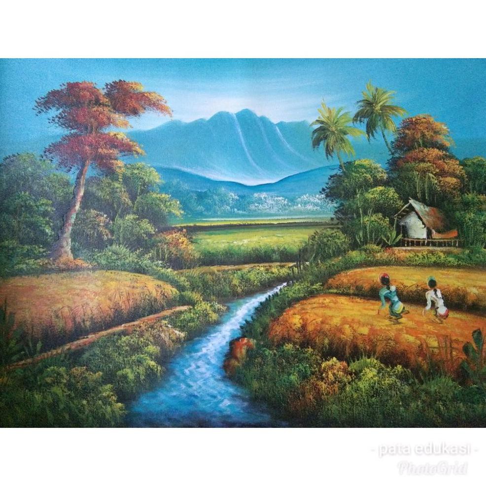 Detail Pemandangan Sawah Dan Gunung Nomer 27