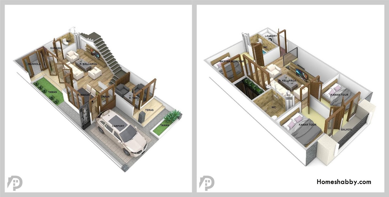 Detail Pembagian Ruangan Rumah Nomer 24