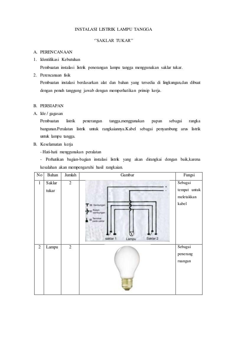 Detail Pembuatan Instalasi Listrik Sederhana Menggunakan Sakelar Di Rumah Tinggal Nomer 4