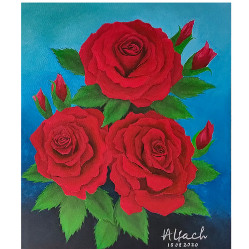 Detail Lukisan Gambar Bunga Mawar Nomer 17