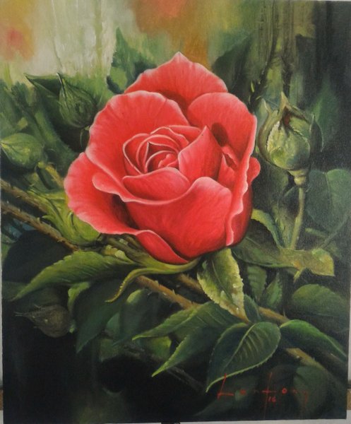 Detail Lukisan Gambar Bunga Mawar Nomer 50