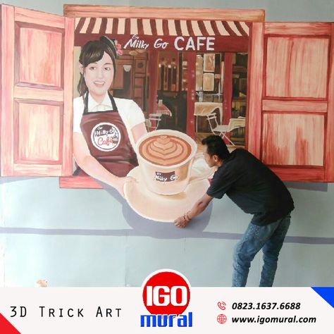 Detail Lukisan Gambar Di Dinding Cafe Background Cewek Nomer 37