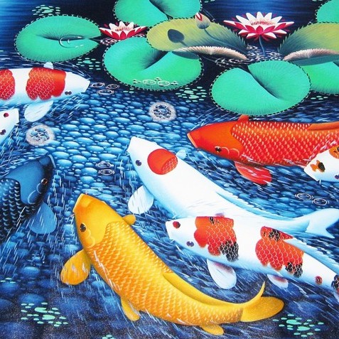 Detail Lukisan Gambar Ikan Koi Nomer 13