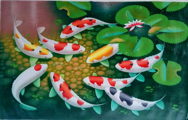 Detail Lukisan Gambar Ikan Koi Nomer 18