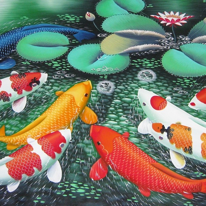 Detail Lukisan Gambar Ikan Koi Nomer 20