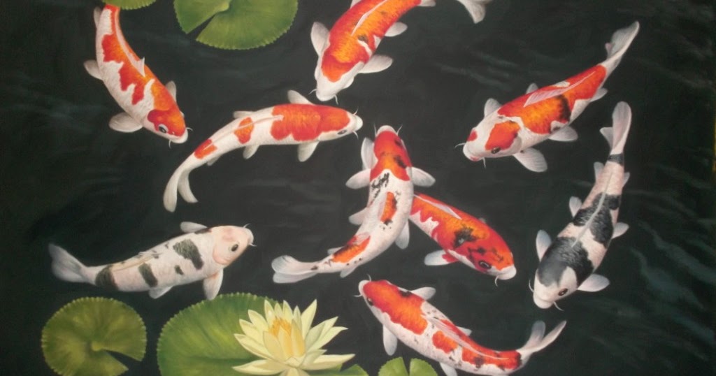 Detail Lukisan Gambar Ikan Koi Nomer 23