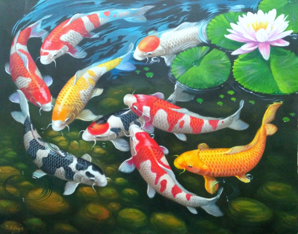Detail Lukisan Gambar Ikan Koi Nomer 8