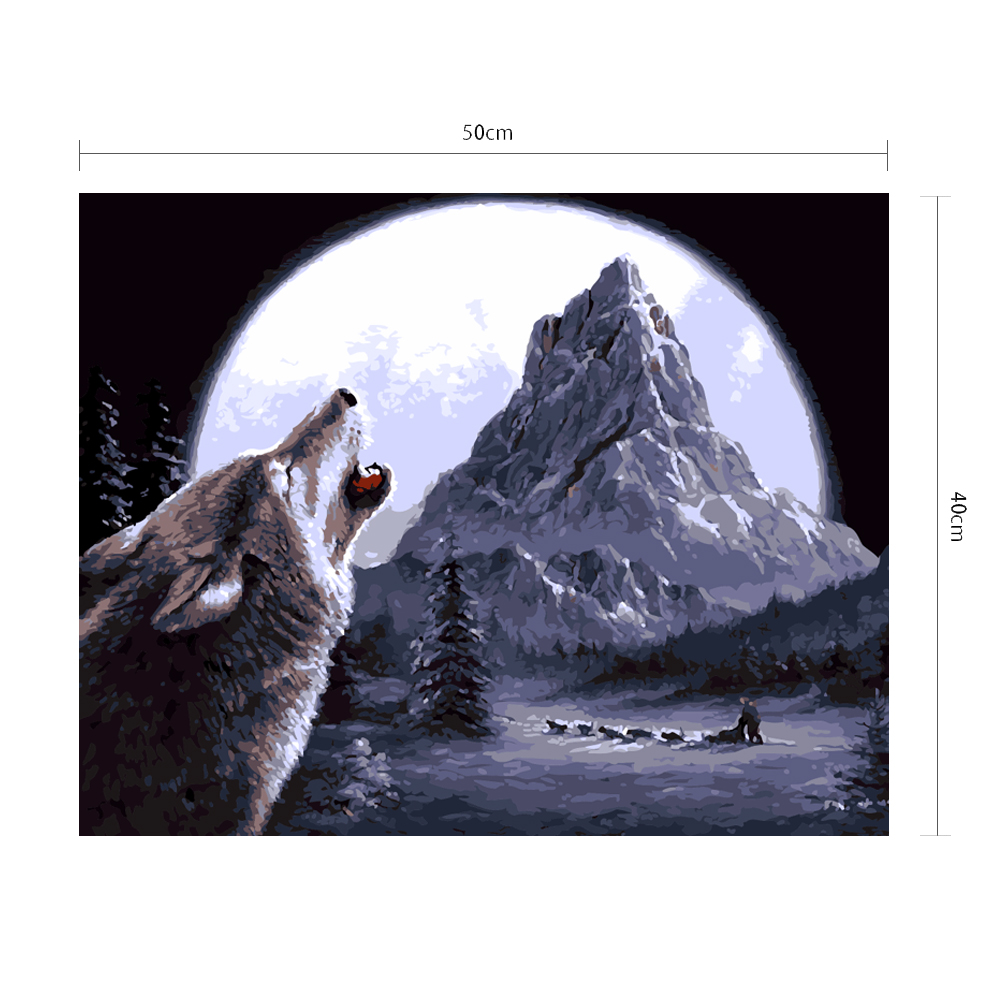 Detail Lukisan Gambar Satwa Liar Serigala Nomer 11