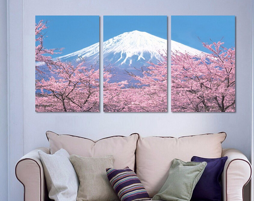 Detail Lukisan Gunung Fuji Dan Bunga Sakura Nomer 28