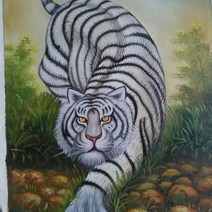 Detail Lukisan Harimau Hitam Putih Nomer 24