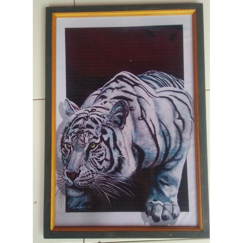 Detail Lukisan Harimau Hitam Putih Nomer 42