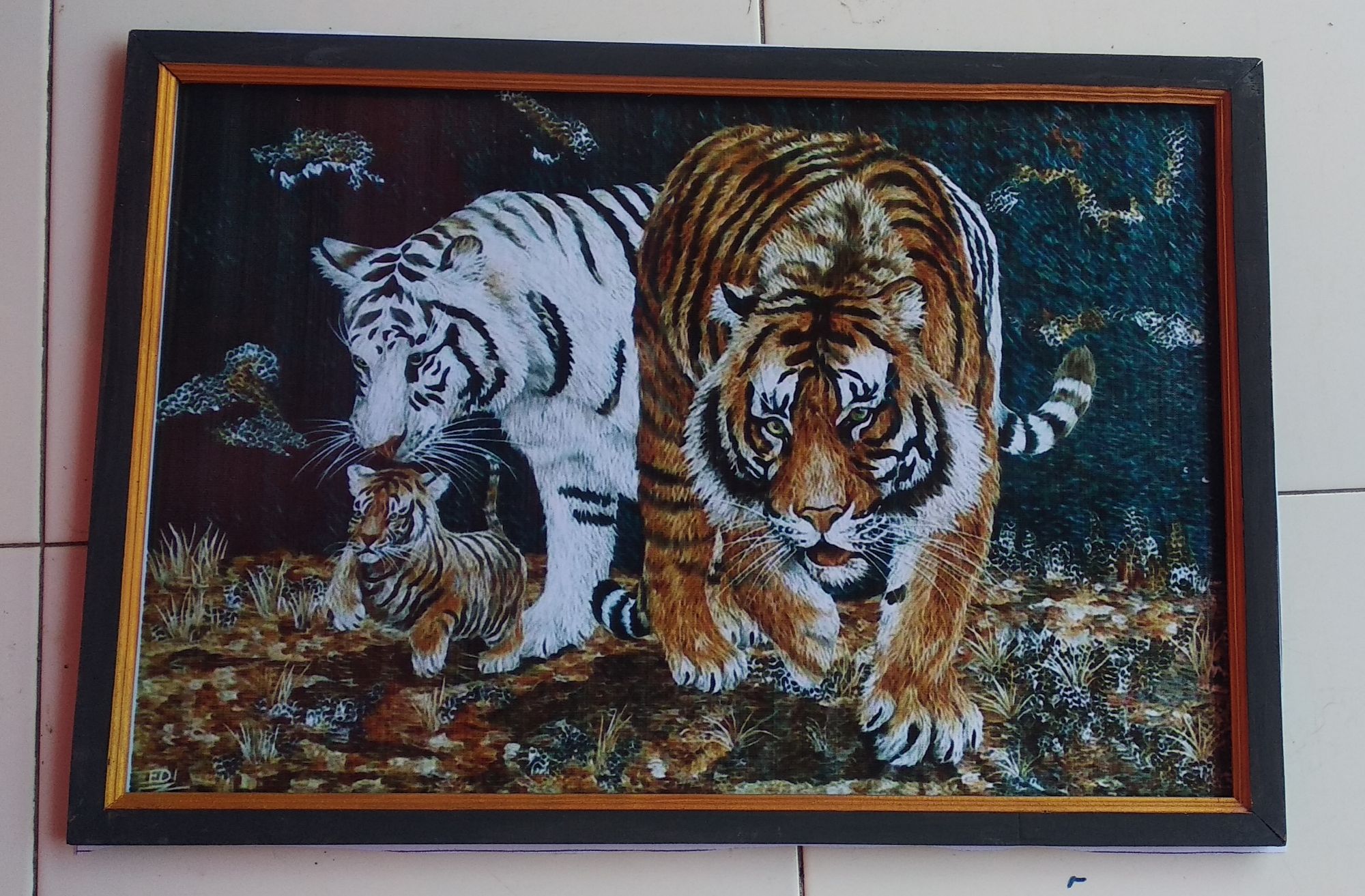 Detail Lukisan Harimau Hitam Putih Nomer 47