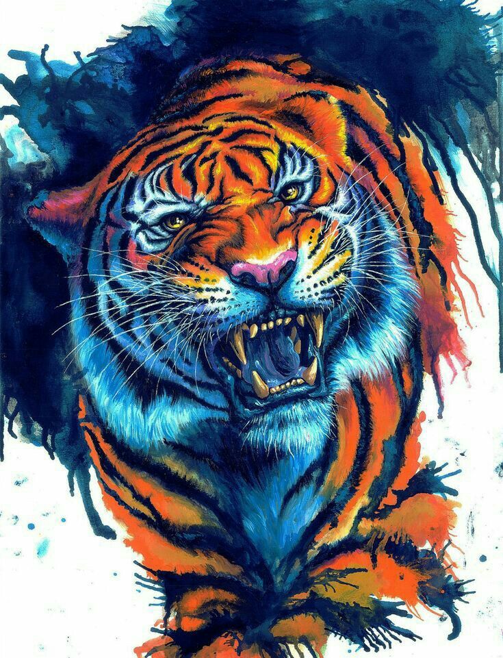 Detail Lukisan Harimau Marah Nomer 21