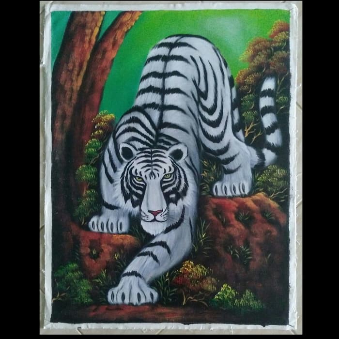 Detail Lukisan Harimau Putih Nomer 31