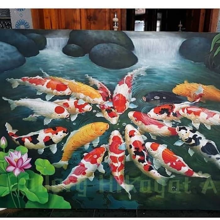 Detail Lukisan Ikan Koi 3 Dimensi Nomer 6