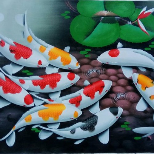 Detail Lukisan Ikan Koi Di Tembok Nomer 14