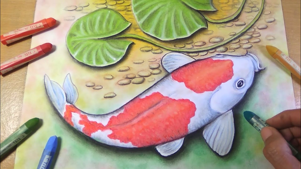Detail Lukisan Ikan Koi Pensil Nomer 21
