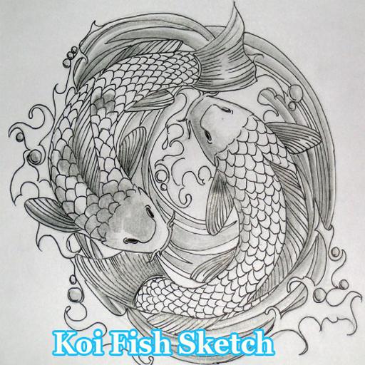 Detail Lukisan Ikan Koi Pensil Nomer 8