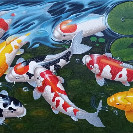 Detail Lukisan Ikan Koi Terbaik Nomer 31