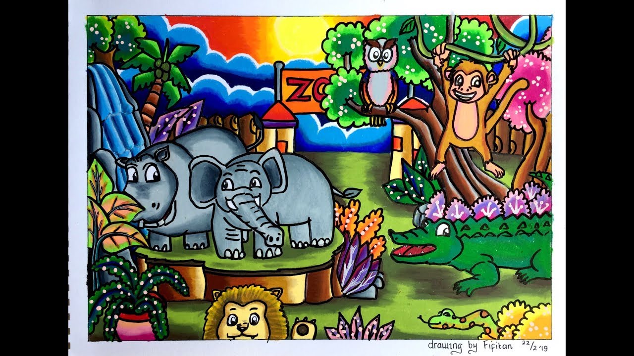 Detail Lukisan Kebun Binatang Nomer 4