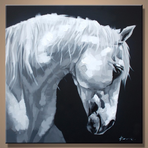 Detail Lukisan Kuda Hitam Putih Nomer 19