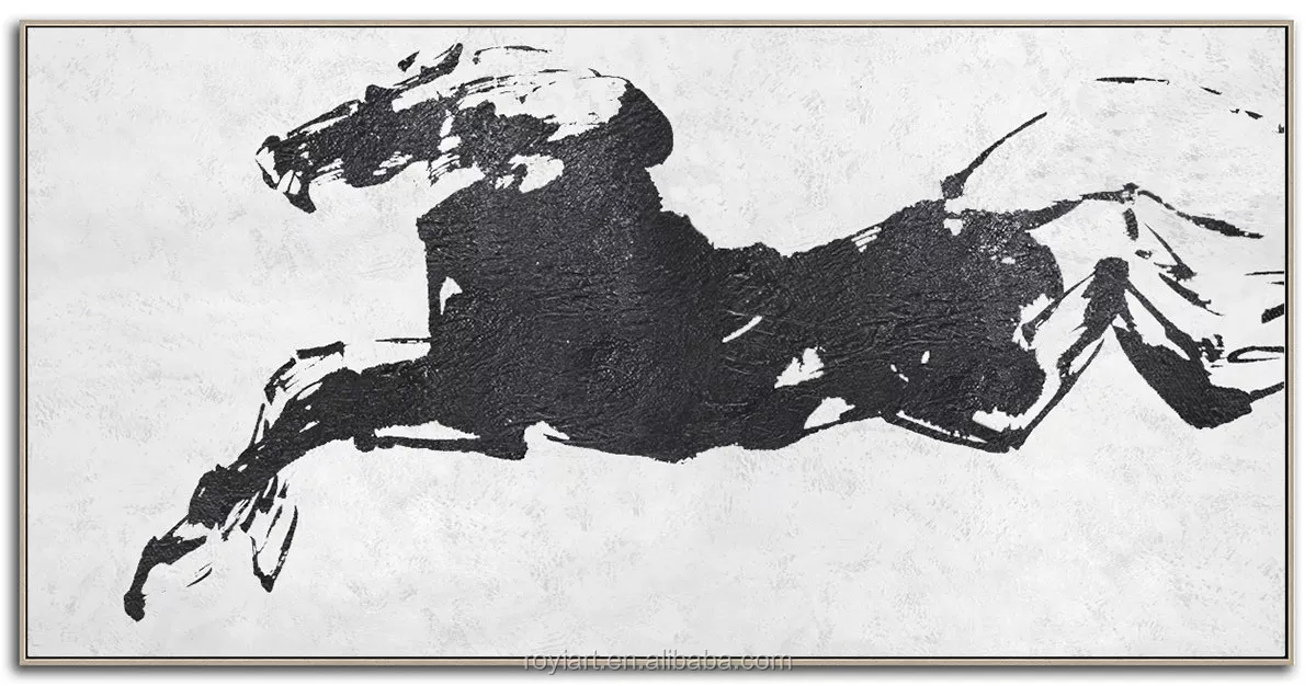 Detail Lukisan Kuda Hitam Putih Nomer 41
