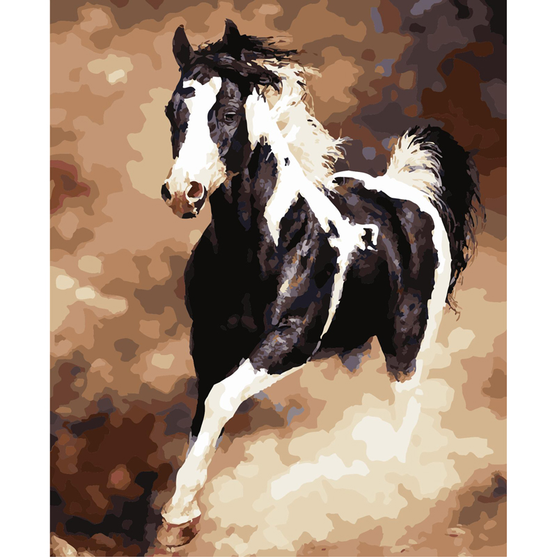 Detail Lukisan Kuda Hitam Putih Nomer 44