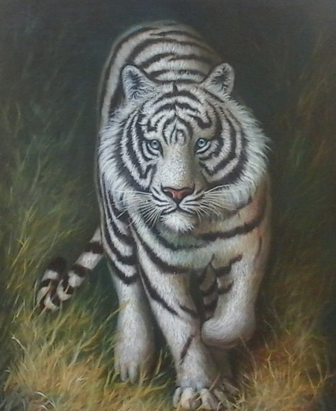 Detail Lukisan Macan Putih Nomer 4