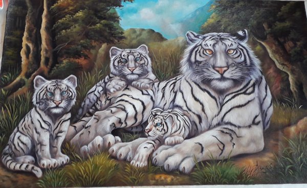 Detail Lukisan Macan Putih Nomer 32