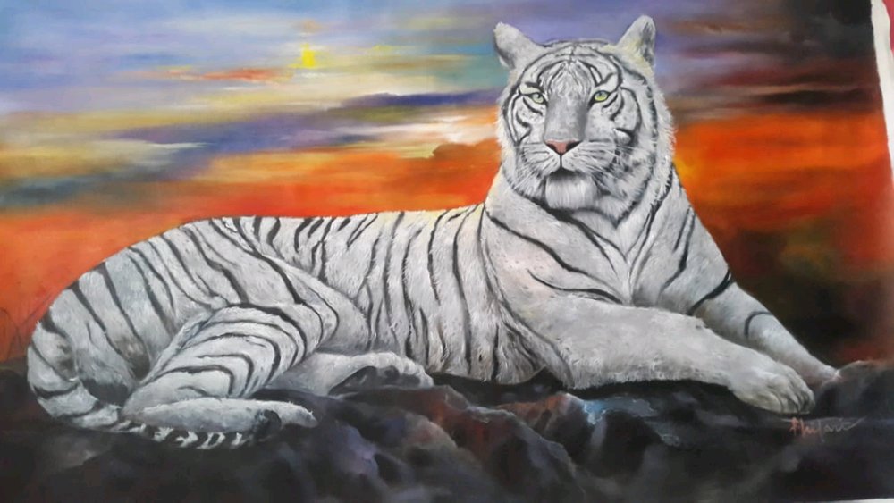 Detail Lukisan Macan Putih Nomer 40