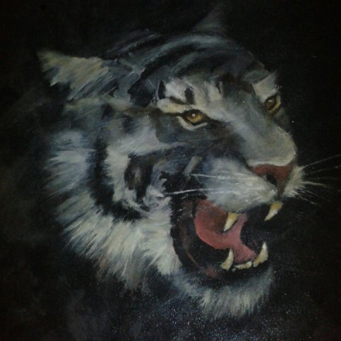 Detail Lukisan Macan Putih Nomer 50