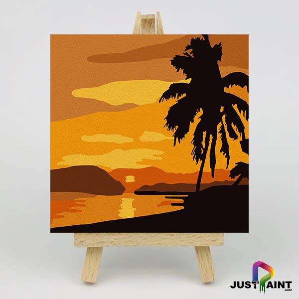 Detail Lukisan Matahari Terbenam Di Pantai Nomer 15