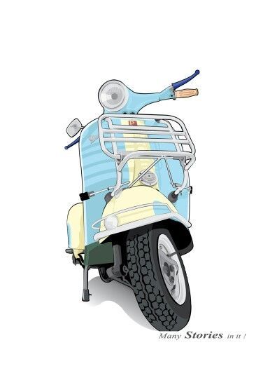 Detail Lukisan Motor Vespa Nomer 19