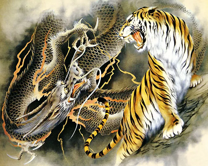 Detail Lukisan Naga Vs Harimau Nomer 28