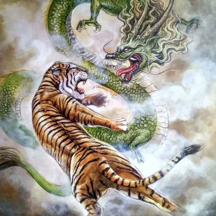 Detail Lukisan Naga Vs Harimau Nomer 4