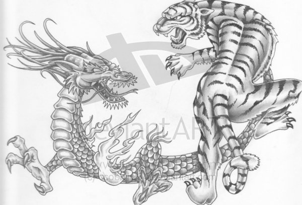 Detail Lukisan Naga Vs Harimau Nomer 48