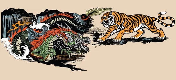 Detail Lukisan Naga Vs Harimau Nomer 50