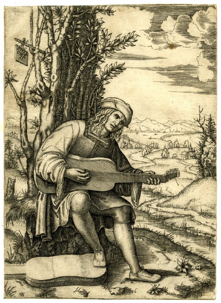 Detail Lukisan Orang Main Gitar Nomer 7