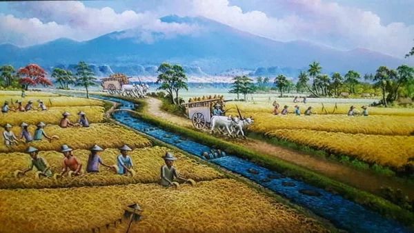 Detail Lukisan Panen Padi Di Sawah Nomer 43