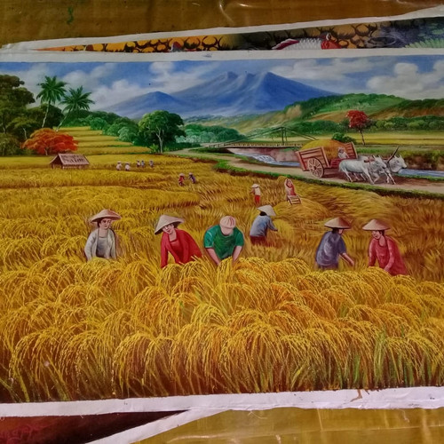 Detail Lukisan Panen Padi Di Sawah Nomer 54